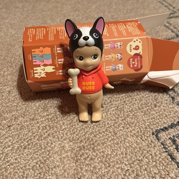 Sonny Angel dog time series. Opened! Frenchie with red hoodie. - Picture 5 of 8